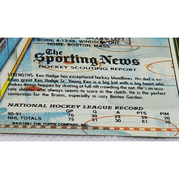 Topps Stadium Club The Sporting News NHL Boston Bruins Collectible Trading Cards - Picture 11 of 14